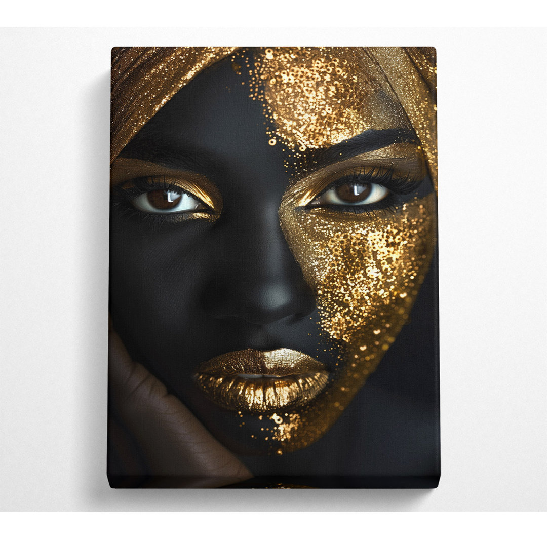 Gold Woman Beauty - No Frame Kunstdrucke auf Leinwand