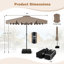 Parasol de patio 9 pi avec base lestée, sacs de sable, bouton poussoir, manivelle, nervures robustes, brun-1164618055