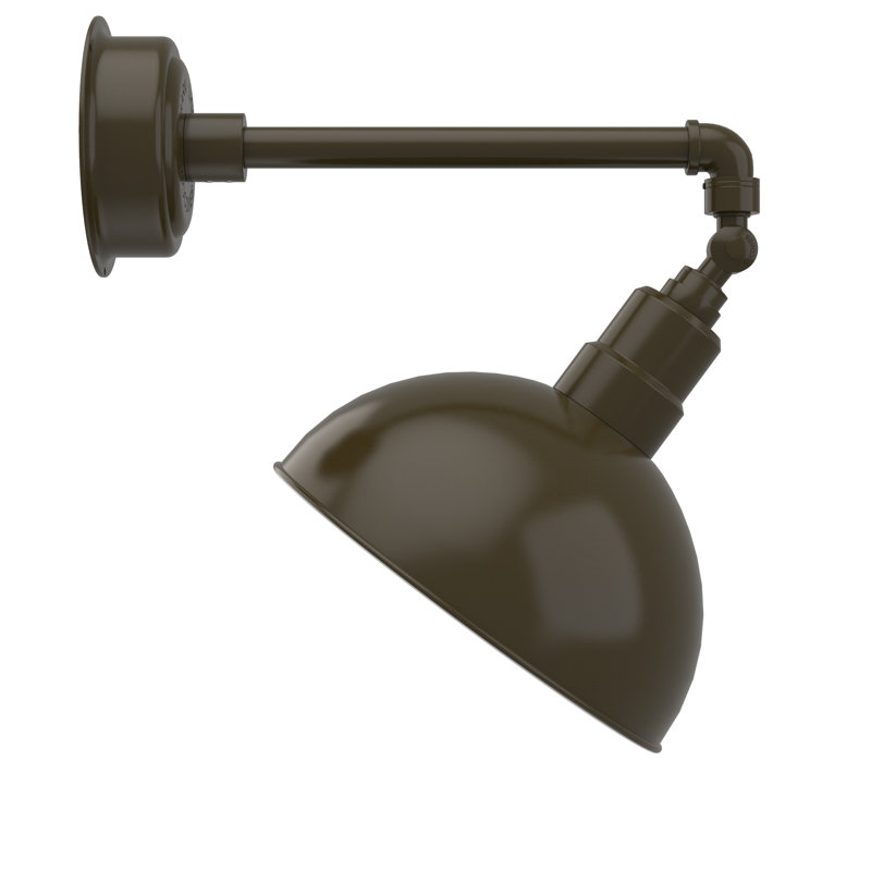 Luminaire de grange d’extérieur à del blackspot, H 15,63 po x l 12 po x P 22,5 po, Bronze acajou