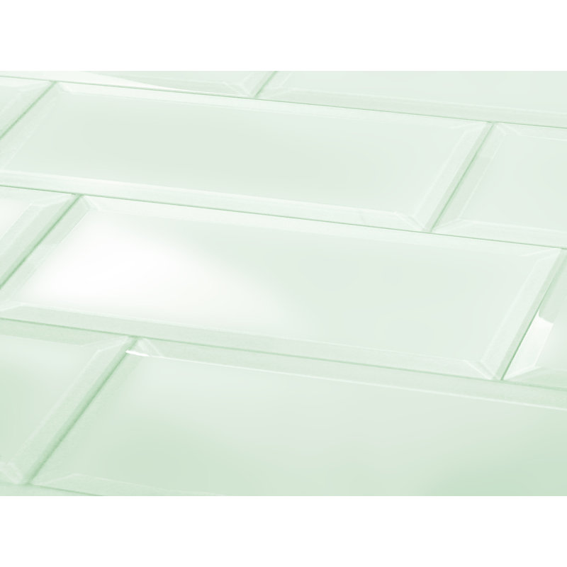 Frosted Elegance 3 in. x 12 in. Diamond Grade Glass Beveled Subway Decorative Kitchen & Bathroom Wall Tile