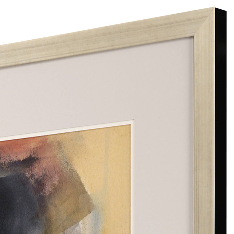 Large Abstract Bird Print with Champagne Wash Frame