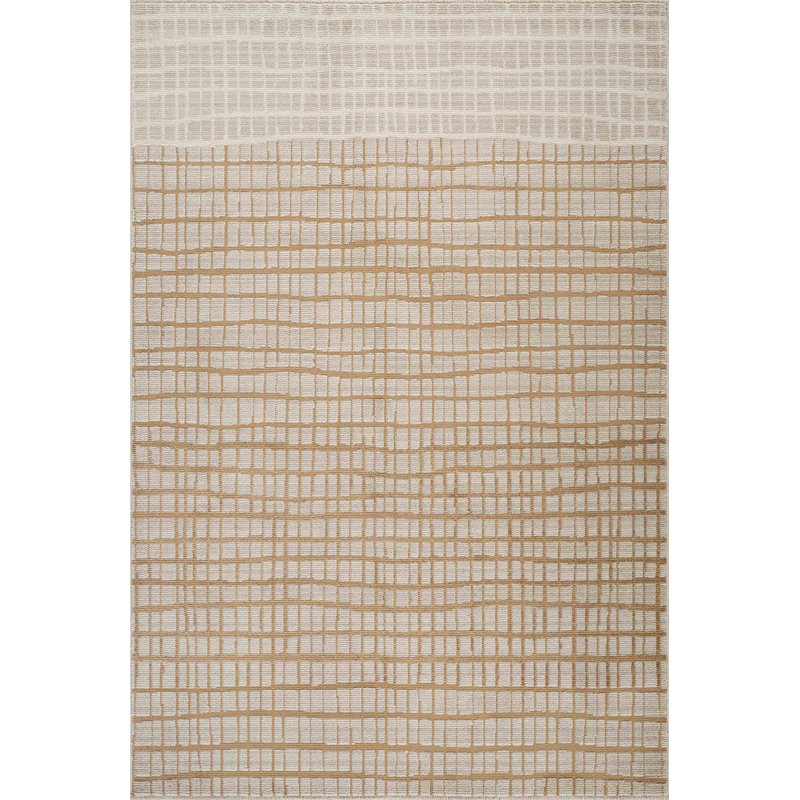 Abani Rugs EVE160A Evelyn Modern Grid Fade Beige Camel Brown Area Rug, Rectangle 6' x 9'5"