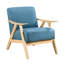 Siège d'appoint texturé bleu avec structure en bois d'hévéa massif et ressorts ensachés rembourrés-353986238