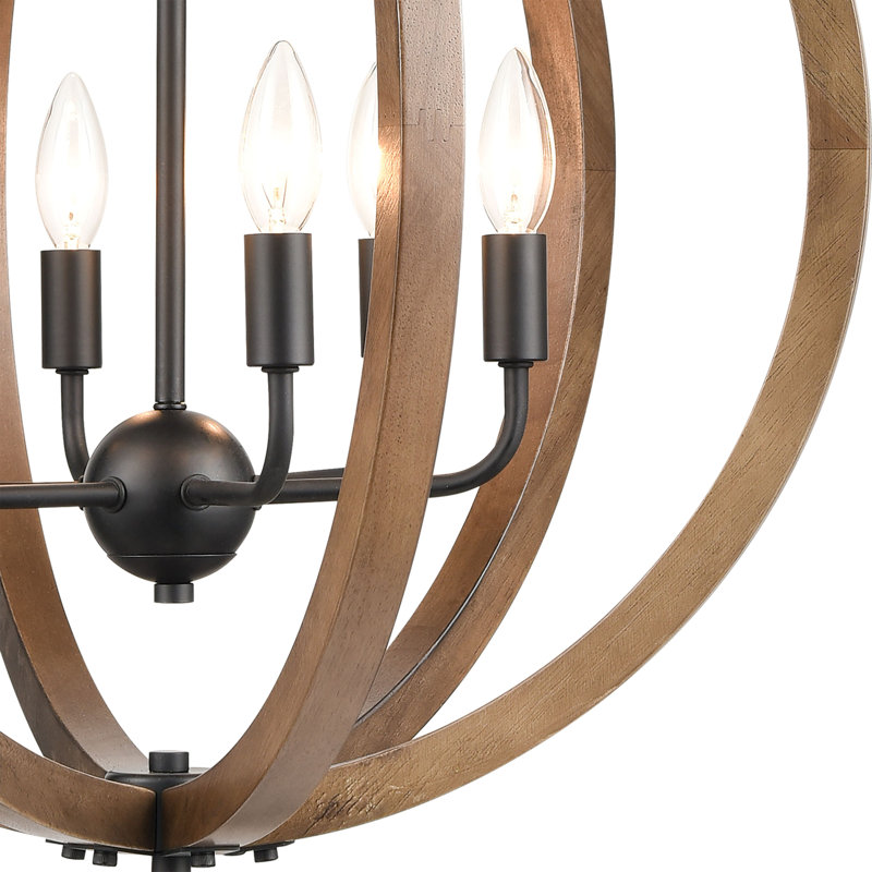 Barrow 22'' Wide 6-Light Chandelier - Matte Black, 22" H x 22" W x 22" D, 6 Lights