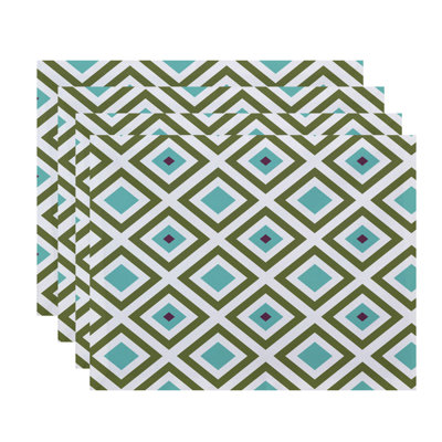 Frances Polyester Geometric Rectangle Placemat