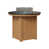 Hammered Top Black with Natural Teak Base