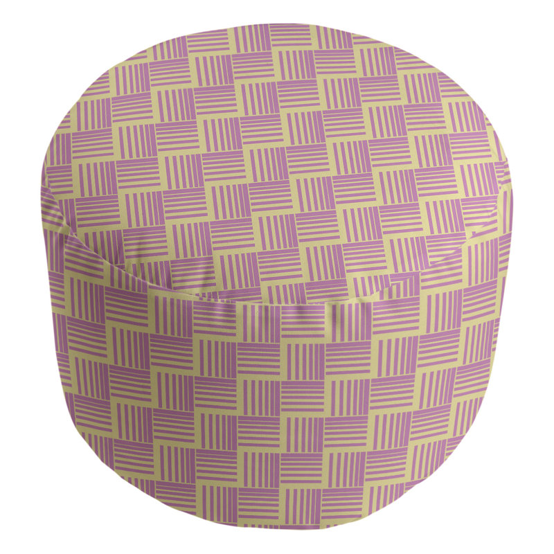 repose-pieds à rayures classic basketweave, Jaune / Rose