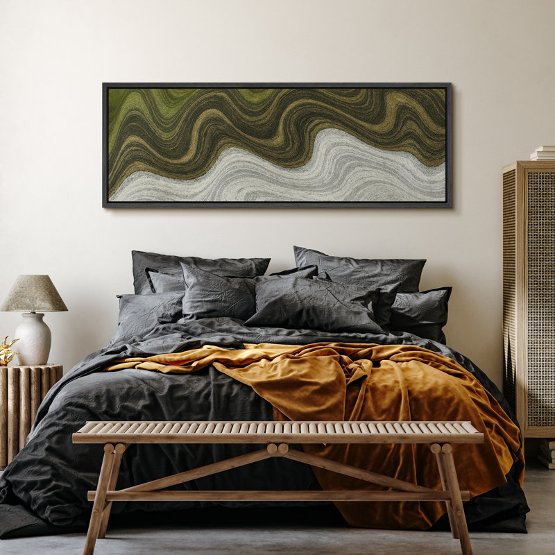 Grande impression sur toile encadrée, impression de paysage abstrait pour la décoration intérieure moderne, H 20 po x l 60 po