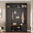 3-in-1 Hall Tree With 6 Hooks, Bench, Left Cabinet With Adjustable Shelves And Open Compartments-1104307867