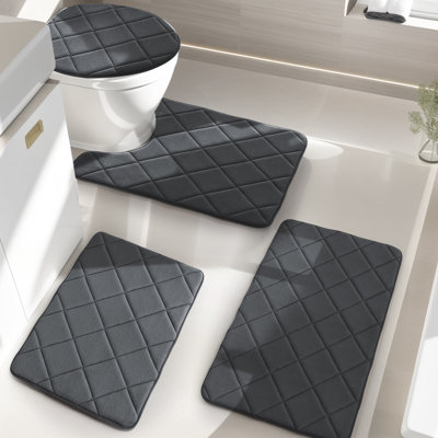 Tapis pour salle de bain avec mousse à mémoire de forme antidérapante (ensemble de 4)