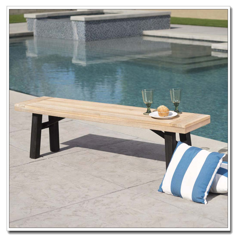 Banc d'extérieur avec panneau à lattes et structure en bois d'acacia