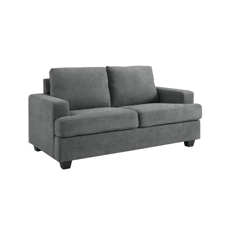Gelbert Modern Fabric Loveseat – Cozy 2-Seater Couch, Grey