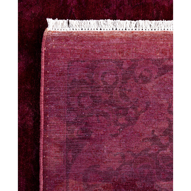 Overdyed Hand-Knotted Wool Modern-Contemporary Purple Area Rug 6' 2" x 8' 9"