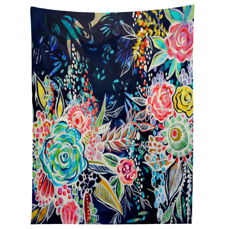 Tapisserie de nuiters de fleurs, H 80 po x l 60 po x P 0,13 po