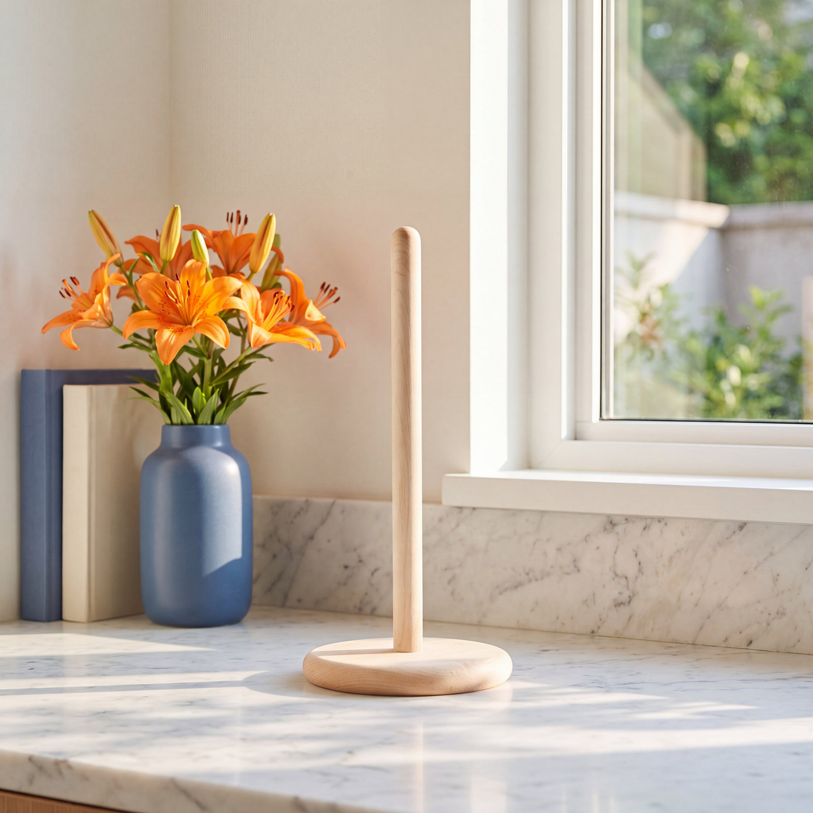 Simple Wood Freestanding Paper Towel Holder