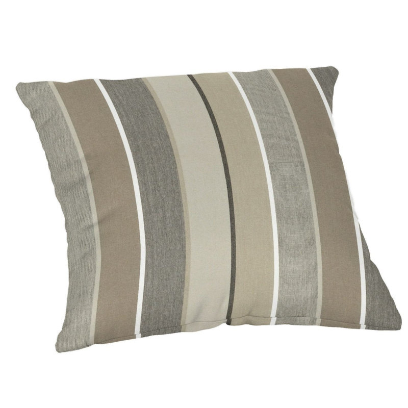 Casual Cushion Patterned Sunbrella® Fabric 1-Piece Indoor/Outdoor Square Throw Pillow, 15"W x 15"L, Milano Char, 15"H x 15"W