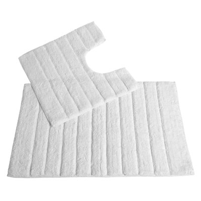 Linear Ribbed Two Piece Bath Mat Set