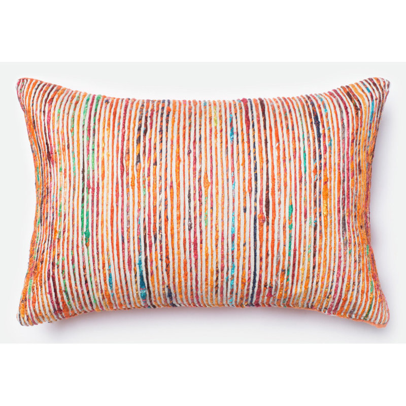 Tuttle Striped Lumbar Pillow, Rust/Multi