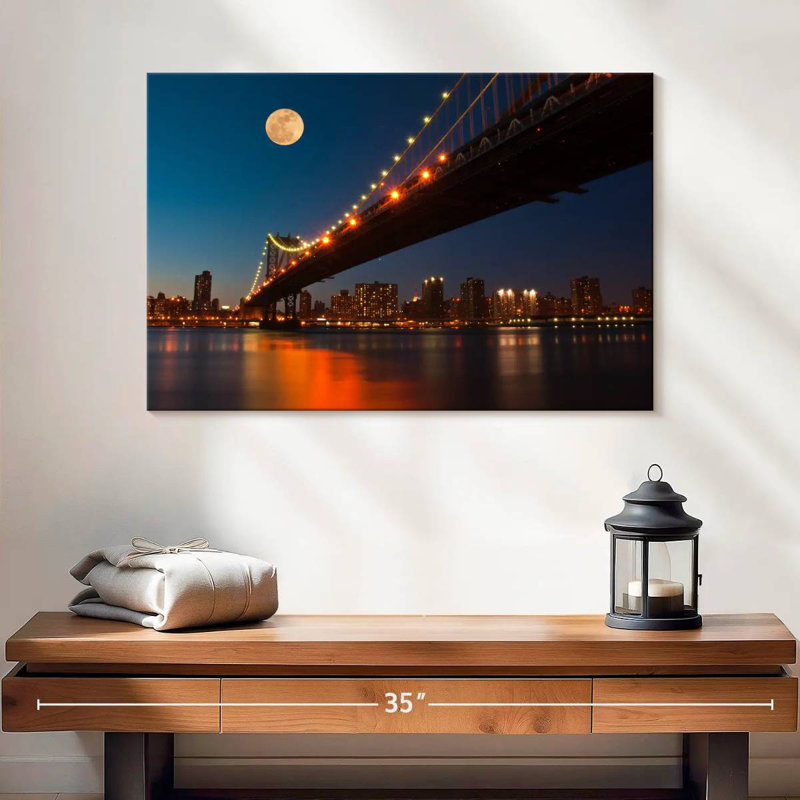 Lilie Moonlit Manhattan Bridge, H 16 po x l 24 po