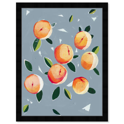 Dusty Blue Peaches by Oliver Gal - Picture Frame Graphic Art