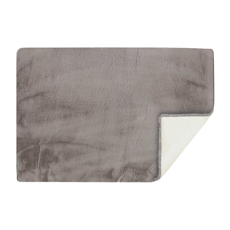 Tapis gris rectangulaire en acrylique tissé à la machine 5 pi x 8 pi Eliberto, Rectangle de 5 pi x 8 pi