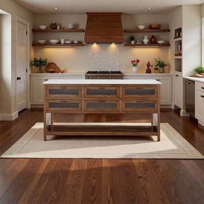 Country-style solid wood island counter by Red Barrel Studio