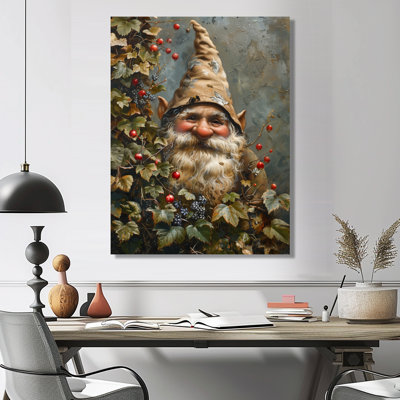 Gnome de jardin d'automne rouge et vert