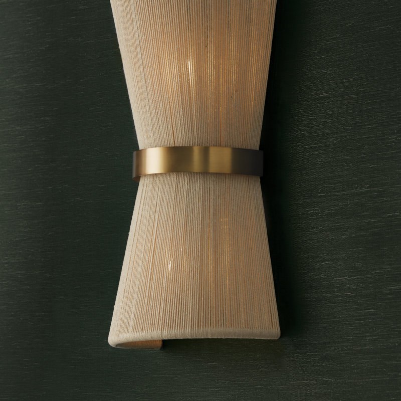 Cecilia Steel Flush Mounted Sconce, Bleached Natural