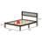 Rustic Acacia & Rubberwood Platform Bed Frame With Diamond Lattice Headboard, No Box Spring Required