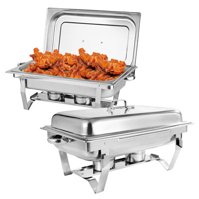 BAOKALER Stainless Steel 8 Rectangle Chafing Dish (Set of 2)