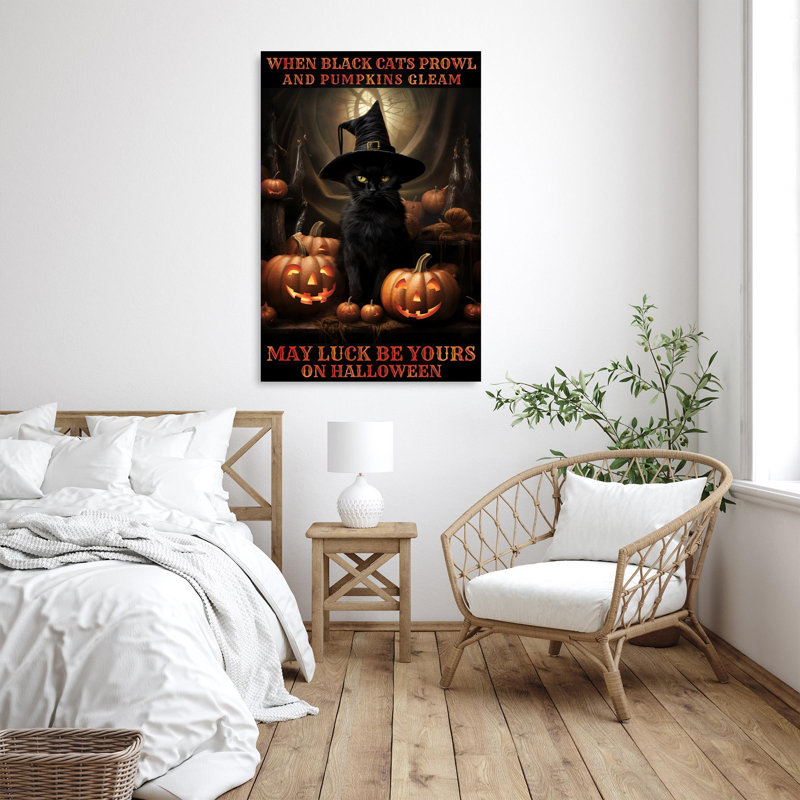 Quand les chats noirs rôdent sur toile, H 14 po x l 11 po x P 1,25 po