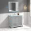 Meuble-lavabo simple 37 po avec plateau en marbre de Carrare et miroir Bartonsville-65381595