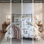 Édredon 7 pièces taupe / rosé très grand / très grand avec couverture. Comprend un édredon, 2 taies décoratives, un oreiller européen et un jeté de 50 x 60 pouces. ,. Thème de chambre à coucher imprimé floral. Tissu lavable à la machine. 100%-120276164