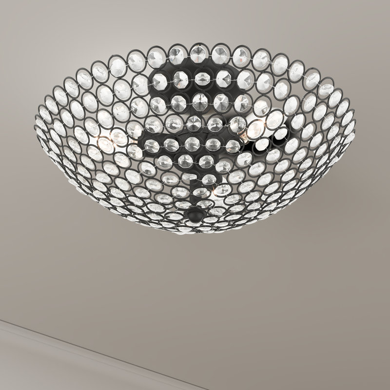 Ludie Semi Flush Mount, Black