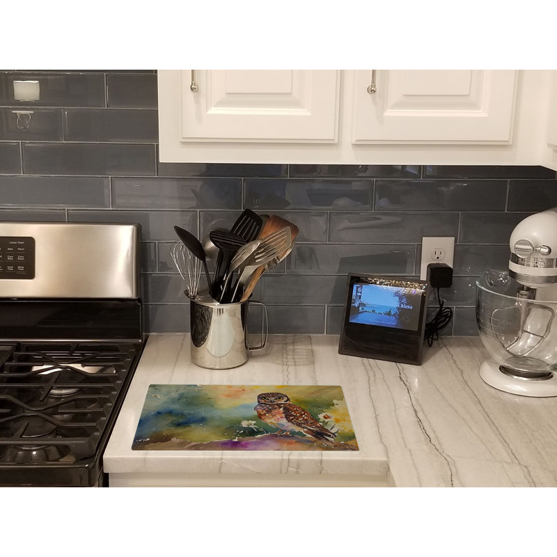Burrowing Owl Glass Cutting Board
