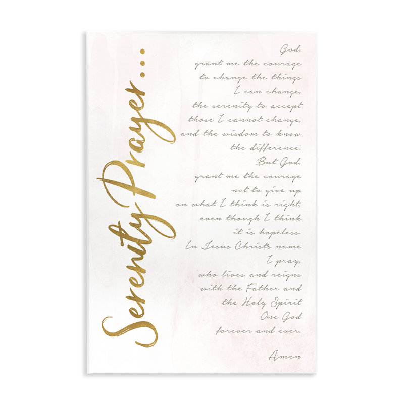 Serenity Prayer Scripture, plaque murale, design par Anna Quach, H 15 po x l 10 po