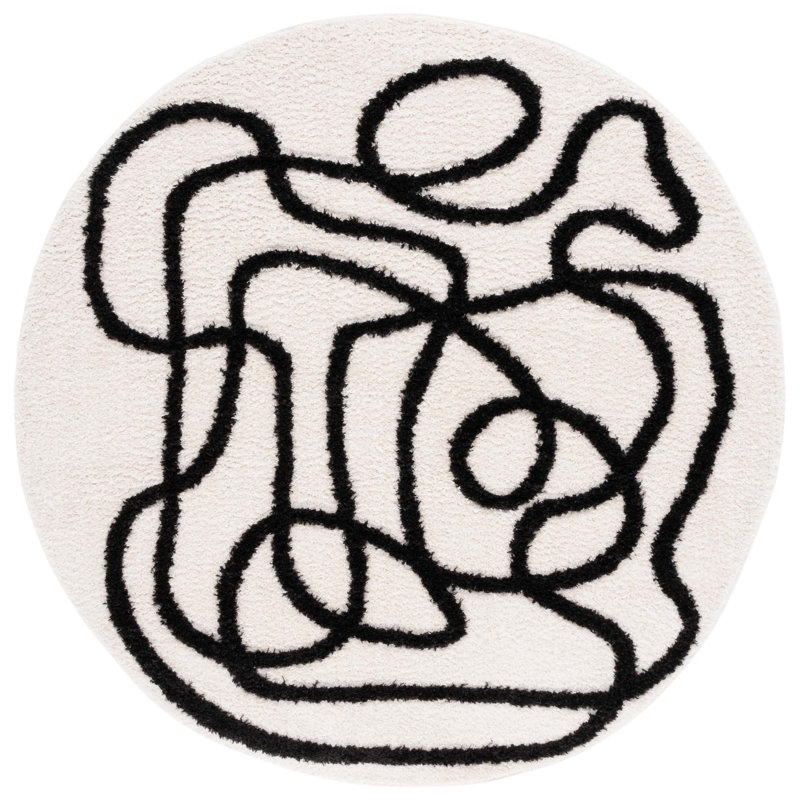 Darshini Geometric Area Rug, Round 201 cm