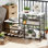 Shoe Rack Bench With Seat, 5-Tier Free Standing Shoe Storage Organizer For Entryway, Hallway, And Closet, Sturdy Metal Frame With Adjustable Feet