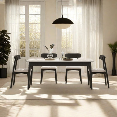 Ensemble de table de salle à manger de style français avec tiroirs