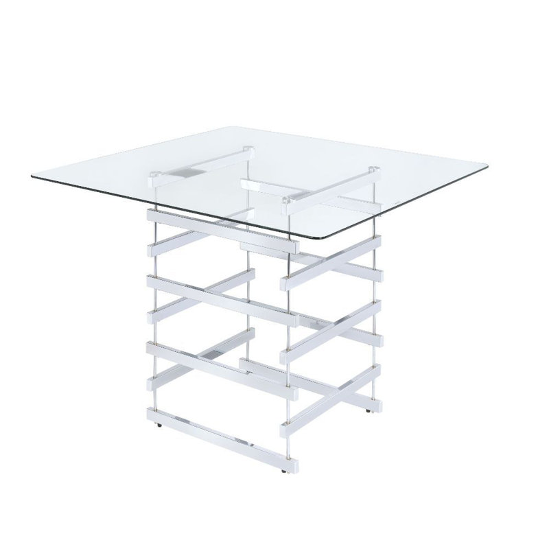 Ransdell Glass Top Metal Base Dining Table