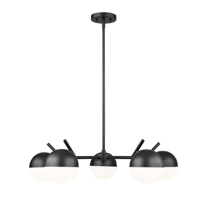 Mahlum 7 Light Linear Chandelier, Matte Black
