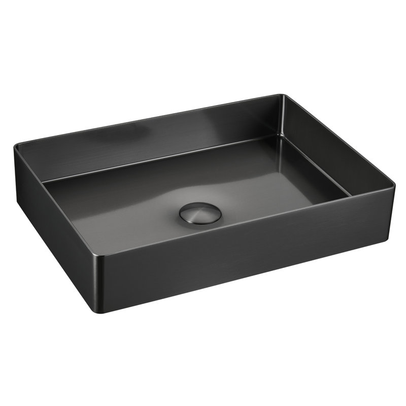 Karran Cinox 15.75'' Stainless Steel Rectangular Bathroom Sink, Gray