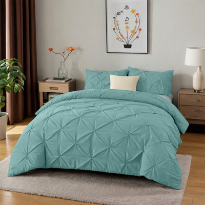Microfiber Solid No Pattern Colour Duvet Cover Set with Pillowcases