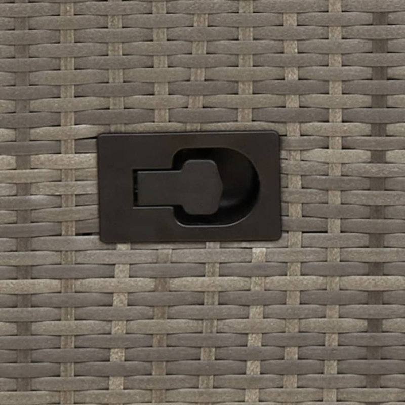 Ensemble bistro PE rotin, acier thermolaqué, bois d'acacia massif, Gris, Anthracite