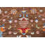 Tapis brun en laine noué à la main de conception unique 8 pi 2 po x 10 pi 0 po New Age