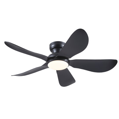 Flush Mount Ceiling Fan With Light And Remote/app