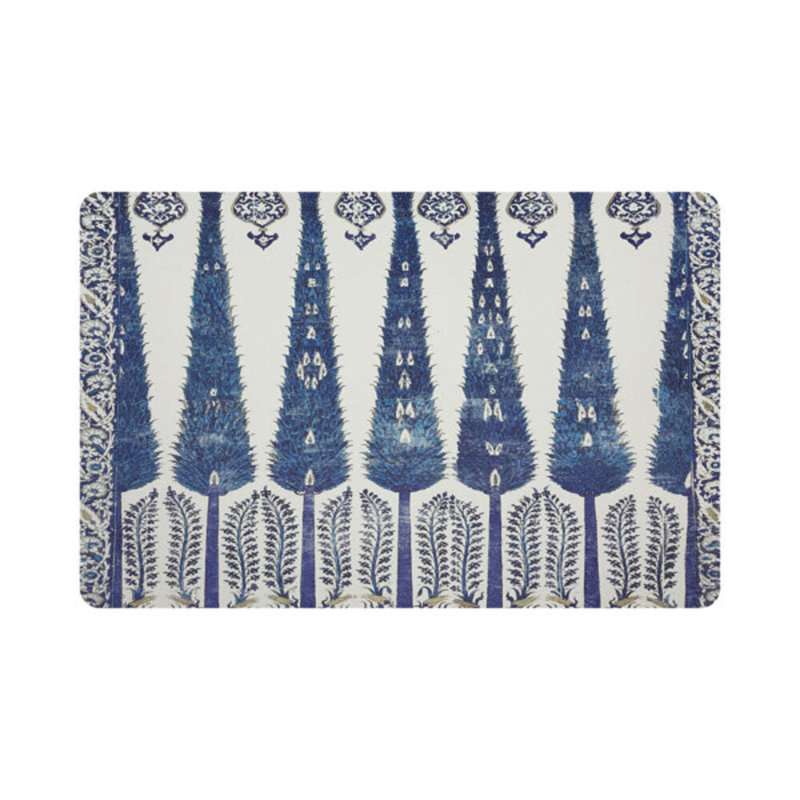 Topkapi Garden Pebbles Placemat Set, Gray/Blue