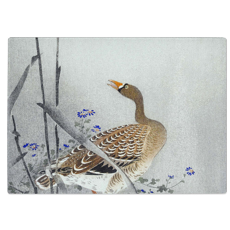 Glass Goose & Full Moon by Ohara Koson Chopping Board, 28.5 cm W x 20 cm L