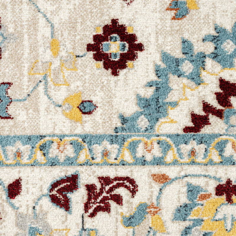 Tapis oriental bourgogne / bleu marine tissé à la main Perie, Rectangle 6 pi 6 po x 9 pi 2 po
