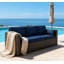 Canapé en rotin, canapé d'extérieur à assise profonde avec coussins amovibles, mobilier d'extérieur pour balcon, terrasse, jardin et bord de piscine
